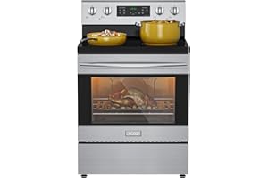 Empava 30" Electric Range,4.8 Cu.Ft Oven, Radiant Ceramic Cooktop, 4 Elements, Steam Clean, Freestanding & Slide-in Stove,Stainless Steel, 240V (Power Cord Not Included)
