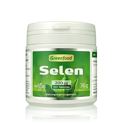 Selen, 200 µg, natürlich, 180 Tabletten, hochdosiert, vegan – wichtig für die Schilddrüse und das Immunsystem. OHNE künstlich
