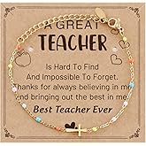 AHAETH Teacher Bracelets for Women Jewelry Christian End of Year Thank You Appreciation Gifts for Teachers