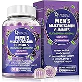 Multivitamin for Men, Mens Multivitamins Gummies w/Omega-3, Probiotics, Inositol, Folate, Biotin, Zinc, Vitamins A, C, D, E, B, - Support Heart, Brain, Muscle, Energy, Sugar-Free, Blackberry Flavor