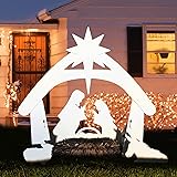 VINGLI Outdoor Nativity Scene, Weatherproof Nativity Sets for Christmas Outdoor Decor, Large Holy Family Nativity Set Outside
