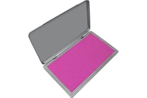 Metal Case Stamp Pad Large Size, Pink Color - Size: 3" x 6" - Choose from 15 Ink Colors