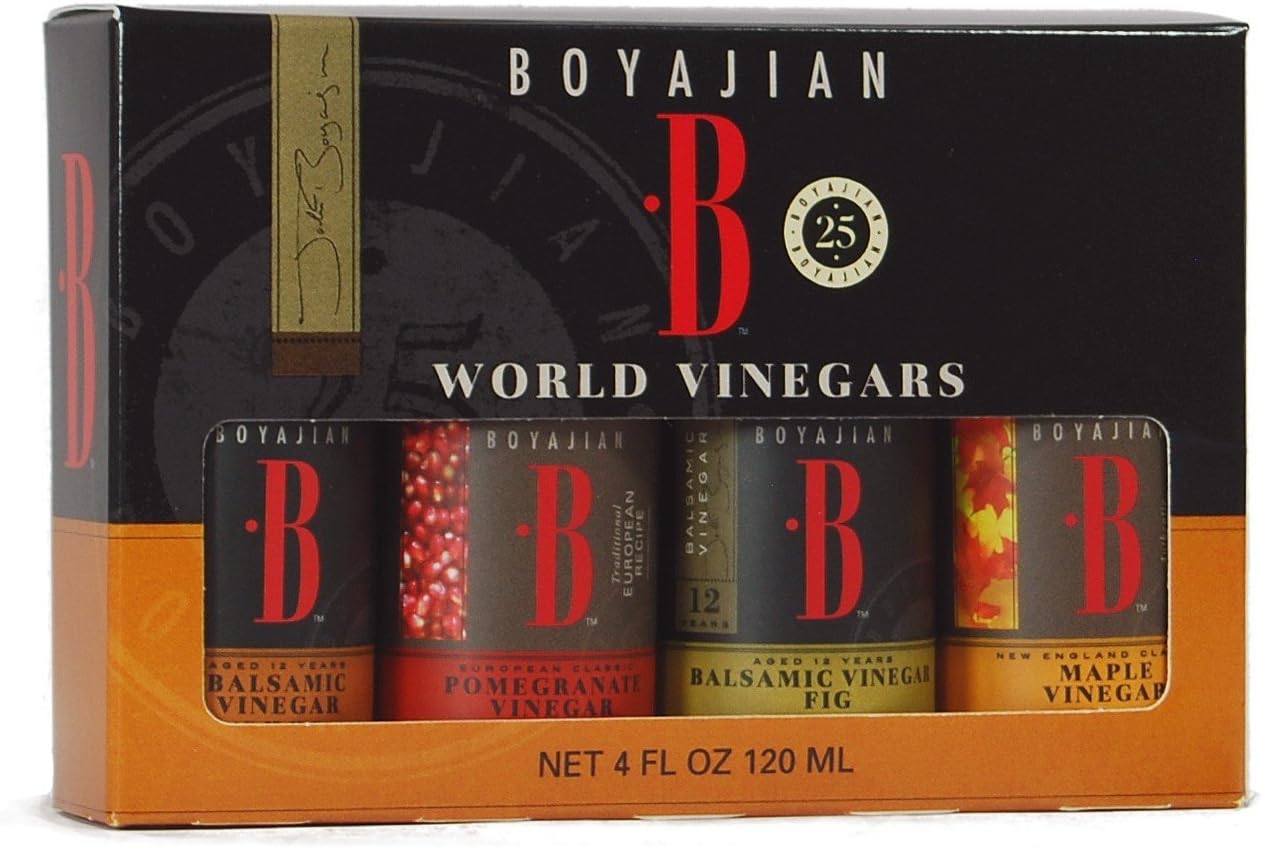 Boyajian Mini Vinegar Variety Set, 4 fl oz, 4 Flavors (Pack of 3)