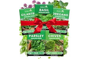 NATUREZ EDGE 5 Herb Seeds Variety Kit, Oregano, Cilantro, Parsley, Basil, Chives