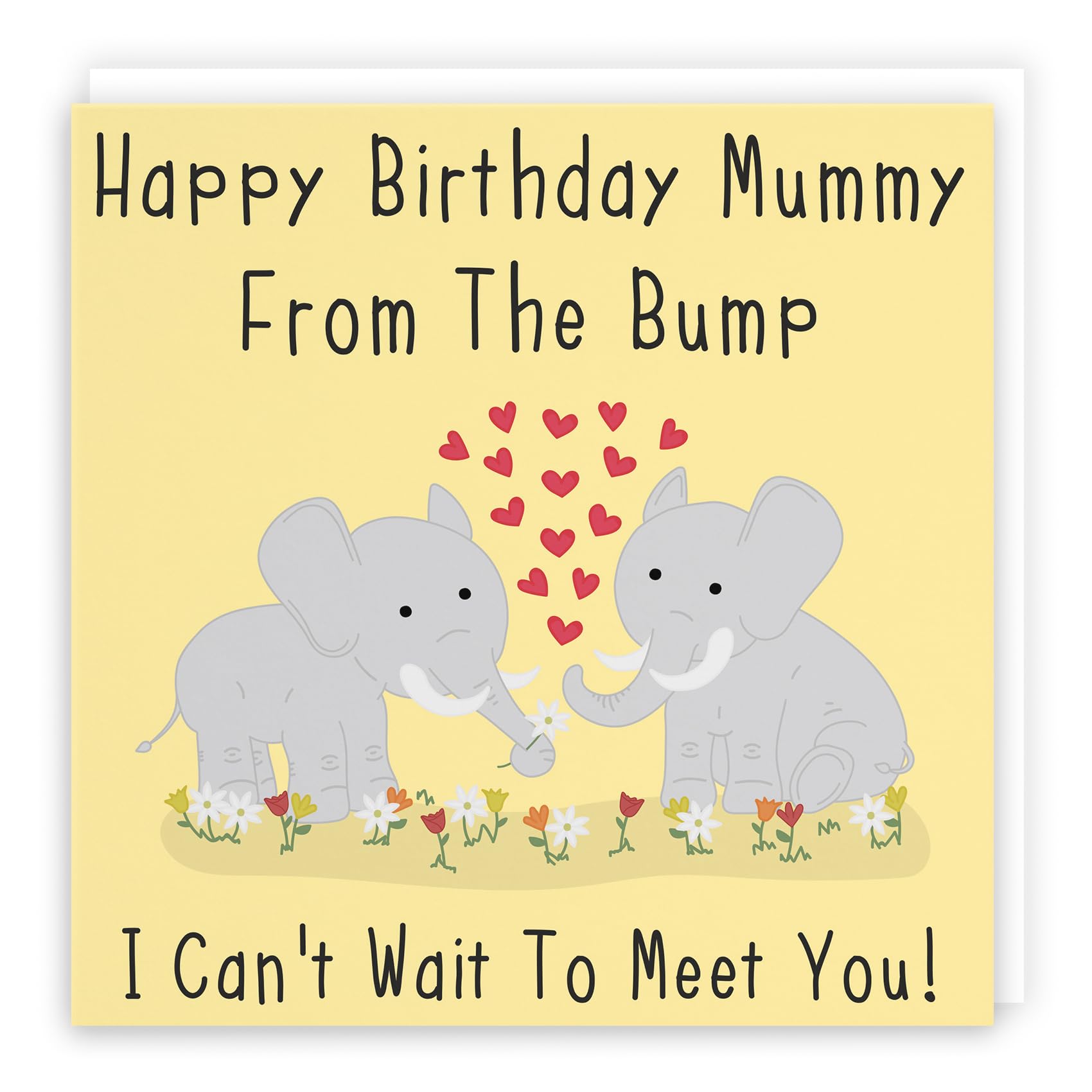 Hunts England - Large Mummy From The Bump Birthday Card - I Cant Wait to Meet You - Urban Colour Collection - Large - 210 x 210 mm - Cute Fun Card