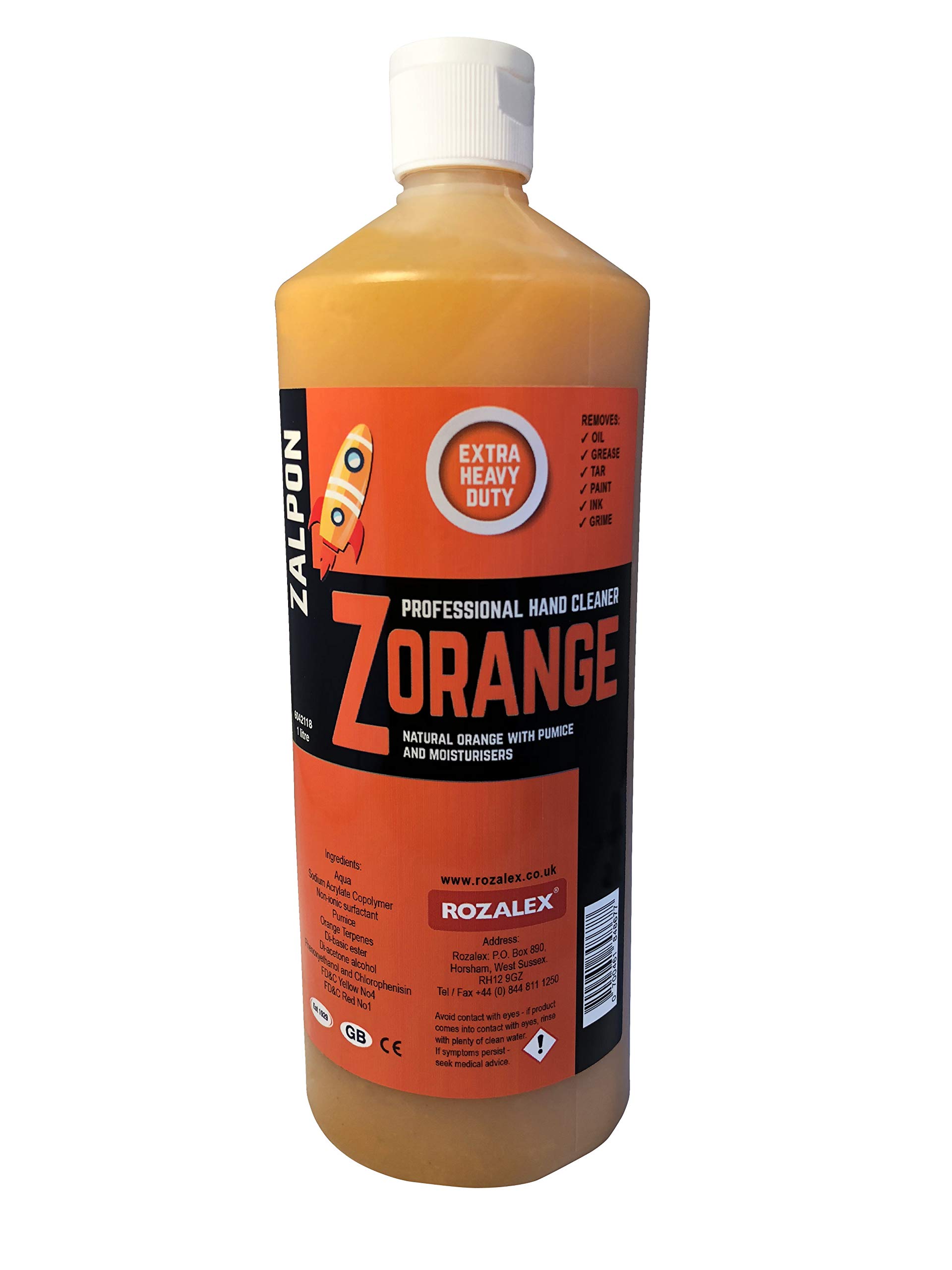 Rozalex Zalpon Zorange Hd Hand Cleaner,1 litre,orange