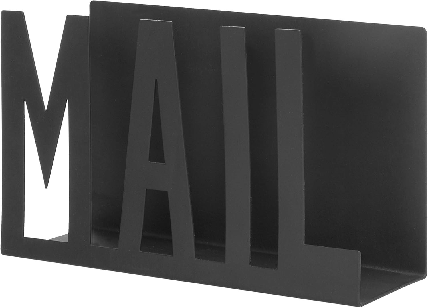 MyGift Black Metal Desktop Cutout Mail Letter Holder: Furniture & Decor