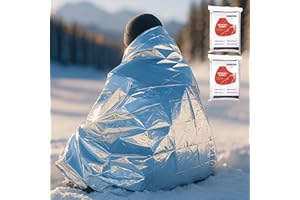 2PCS Portable Thermal Blanket - 63×82.6In Double-Sided Silver Space Blanket, Emergency Survival & Outdoor Insulation, Lightwe
