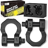 AUTOBOTS D Ring Shackles 80,000 Lbs Break Strength Heavy Duty 3/4” Clevis Shackle with 7/8 Pin for Tow Strap, Winch, Off-Road Recovery Towing Shackles (2 Pack) Black