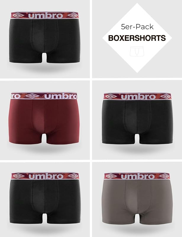 Boxershorts Herren 100% Baumwolle, 5er-Pack, Schwarz CLA4 (M)