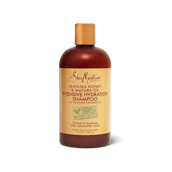 SHEAMOISTURE INTENSIVE HYDRATION SHAMPOO FOR DRY, DAMAGED HAIR MANUKA HONEY AND MAFURA OIL SULFATE-FREE 13 OZ