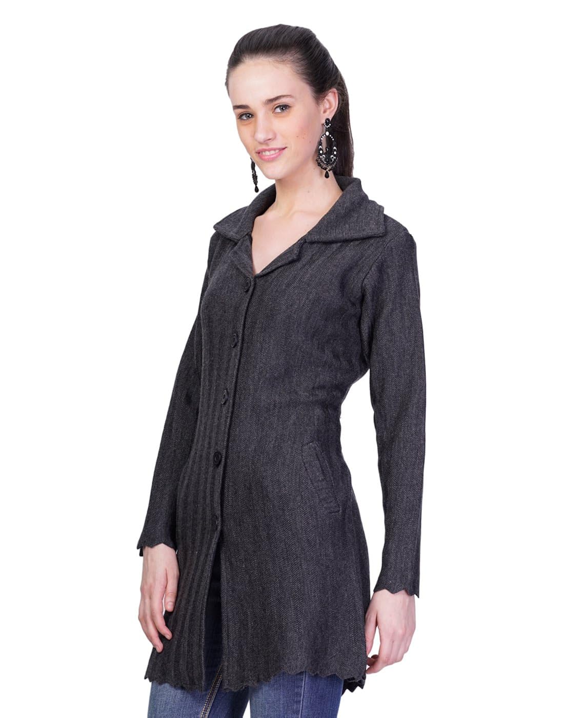 montrex grey long coat for women
