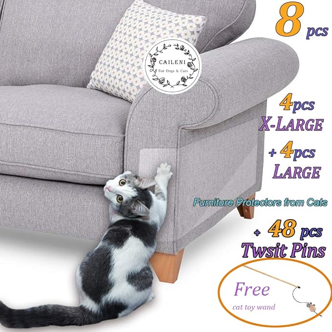 8 Pcs Furniture Protectors From Cats Cat Scratch Deterrent Couch Protector 4 Pack X Large 17 L 12 W 4 Pack Large 18 L 9 W Cat Repellent For
