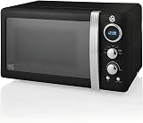 Swan Retro LED Digital Microwave 20L 800W 6 Power Levels