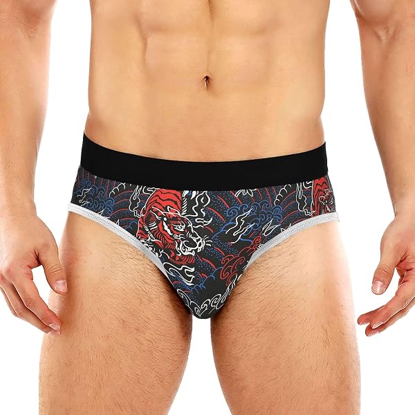 JHKKU Men's Bright Colorful Dinosaur Underwear Briefs Stretch