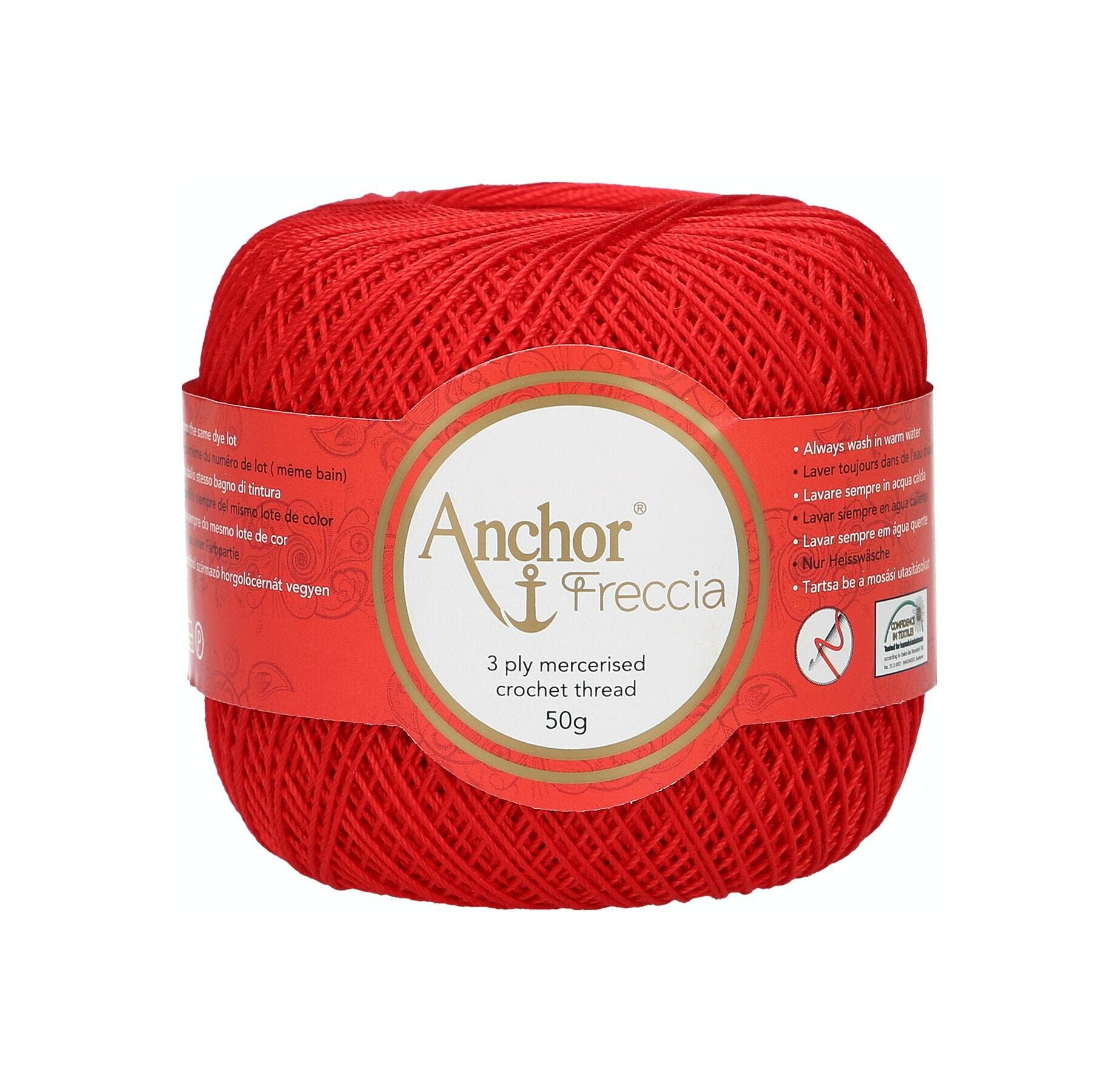 Anchor Crochet Yarn, Cotton, Red