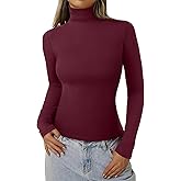 REORIA Women's Basic Long Sleeve Thermal Shirts Mock Turtle Neck Soft Lined Winter Layering Warm Slim Fit Underwear Tops 2025