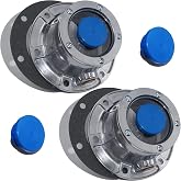iBroPrat 2pc 343 4024 Aluminum Hub Caps for Trailer Axle with Extra 2 Plugs | Replace 3434024 6 Hole Hub Caps with Side Pipe Plugs, Gaskets Replaces Stemco 343-4024
