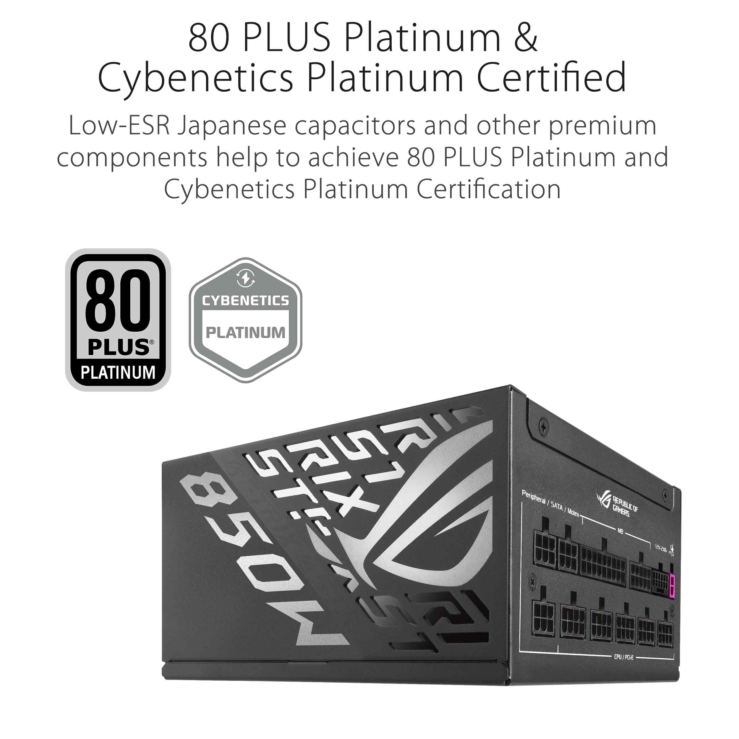 Asus Rog Strix 850W Platinum Psu, Fully Modular, 80+ Platinum, Atx 3.1, Pcie 5.0, Gan Mosfet, Intelligent Voltage Stabilizer - View 7