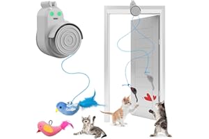 CATPICK Interactive Cat Toys for Indoor Cats Automatic Electric Flying Bird Feather Cat Toy - Best Kitten & Adult Cat Enrichment Toy Stick-on Hanging Electric Kitty Toys for Bored Cats