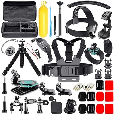 Action-Kamera Zubehör, Soft Digits 50-in-1 Sport Kamera Zubehör Kit für Gopro Hero 7 Hero 2018 Hero 6 Hero 4 Hero 5 Session H