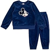 Disney Junior Lightweight Ribbed Velour Sweatshirt and Jogger Pants Outfit Set Infant to Big Kid Sizes (12 Months - 14-16)
