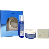 Bath & Body Works Hydrating Gift Box Set Water - Perfume Mist and Body Butter - with a Natural Oats Bar Soap - Full Size