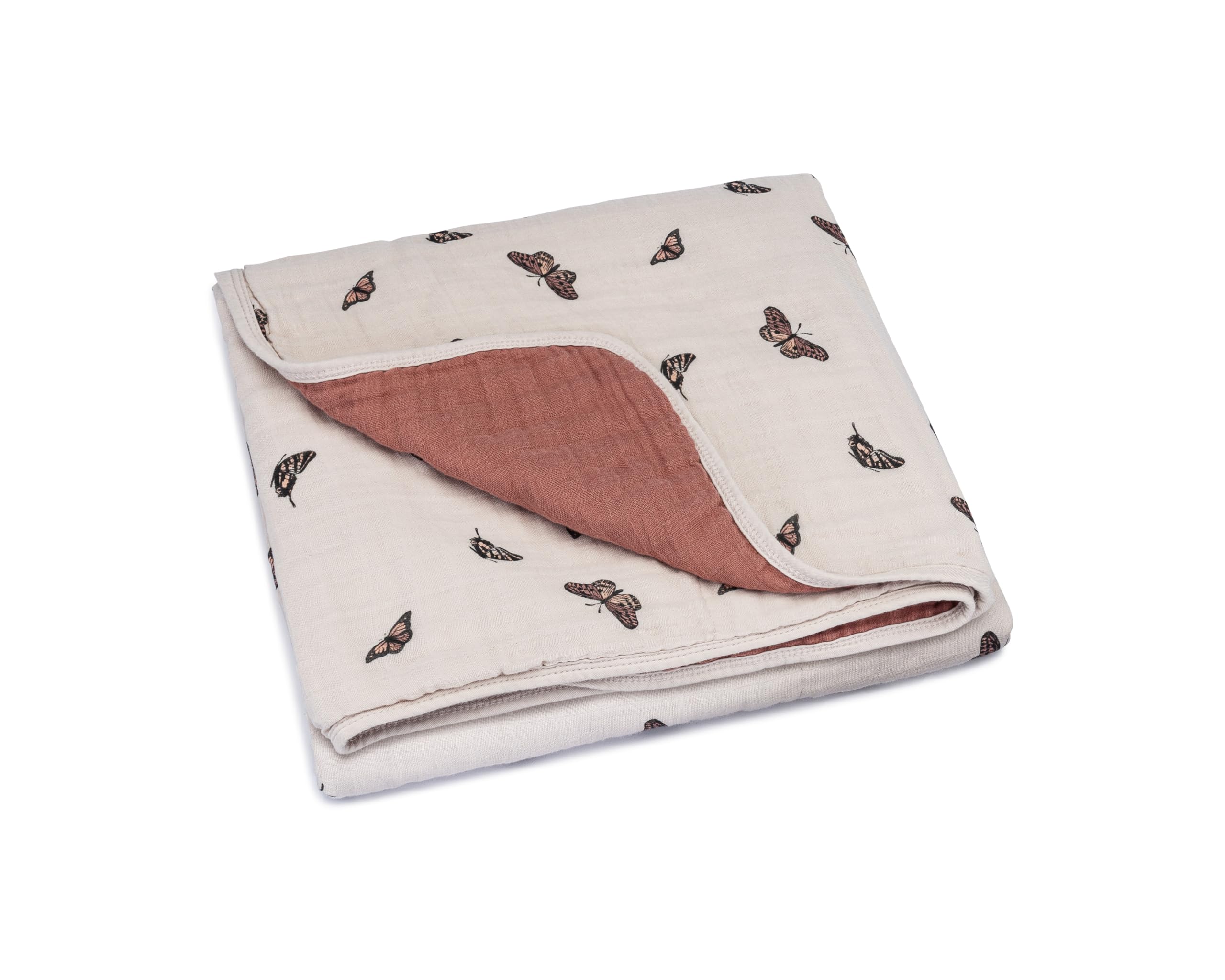 Parker Baby Muslin Blanket | 100% Soft Cotton Toddler Quilt & Baby Muslin Swaddle | Gender Neutral Design 47" x 47" Blanket Image