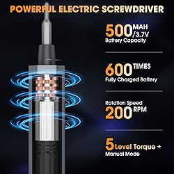 TanSon Mini Electric Screwdriver Set,3.7V Precision
