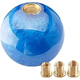YIUIY Round Ball Shift Knob Universal Marble Style Gear Shift Knob 5 6 Speed for Manual Automatic Vehicles with Adapters (Dark Blue)