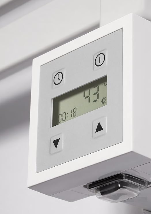 Heizstab, Heizpatrone, Heizelement mit manueller Steuerung für Badheizkörper KTX 3 Weiß Spiralkabel mit Stecker (1000 Watt)