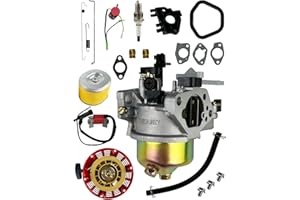 TURBOTUNITY Carburetor Tune up Kit for Honda GX390 GX340 & 11hp 13hp Clones Predator 420 Small Engines w/Recoil starter & Ignition coil