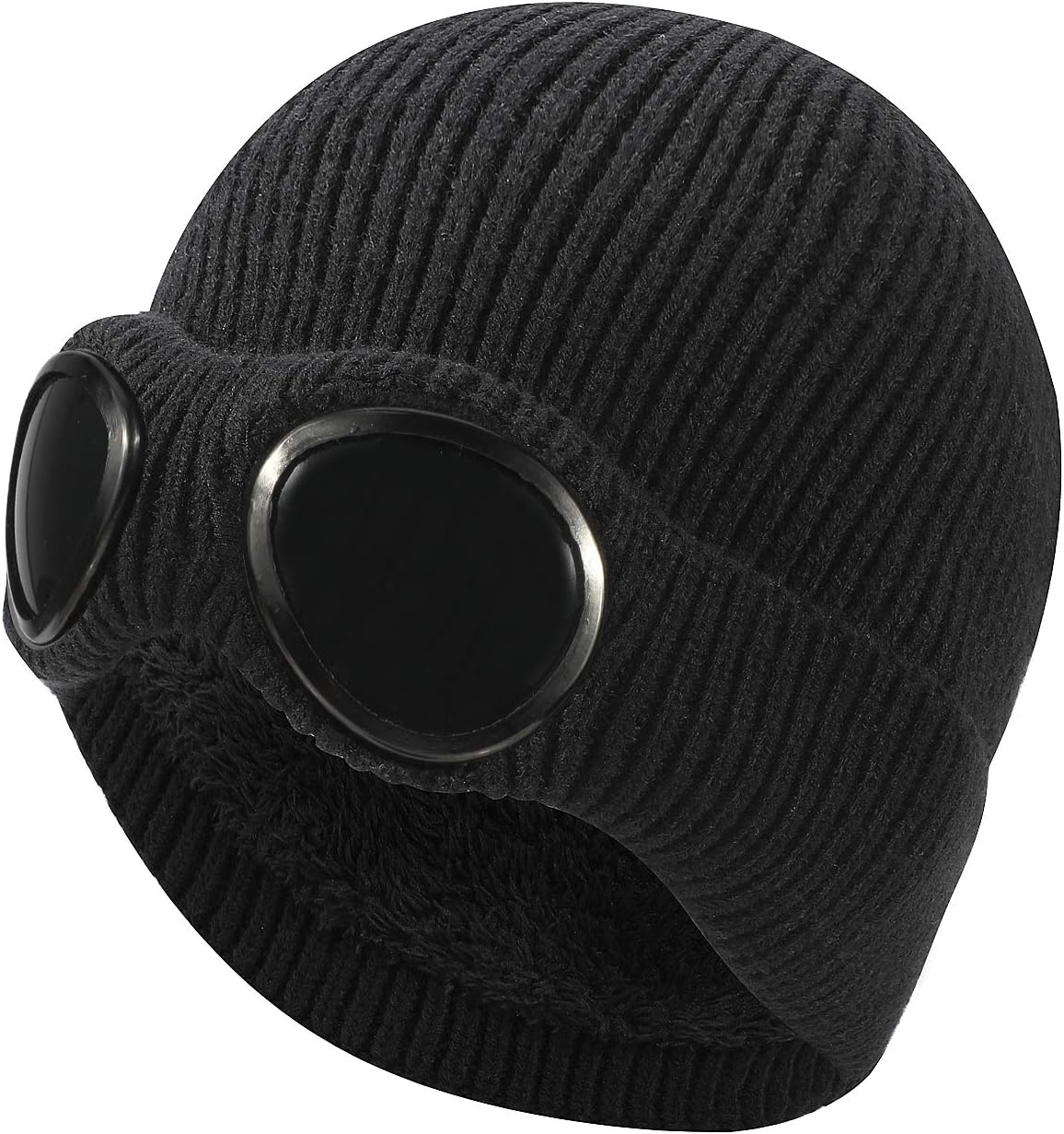 TAGVO Winter Warm Knitted Beanie Hat, Windproof Thermal Soft Fleece
