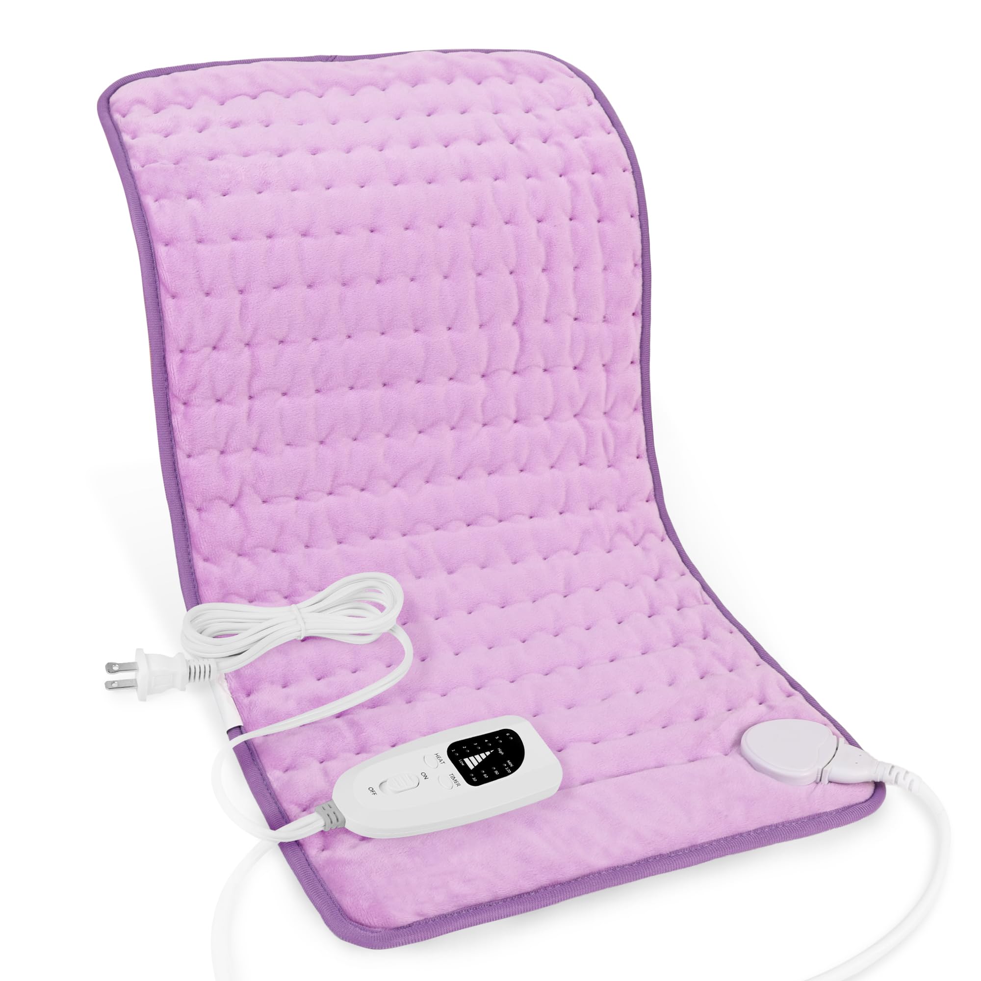Photo 1 of Electric Heating Pads,Heating Pad for Back,Shoulder,Hot Pad for Neck and Arms,Abdomen,Moist Heated Pad for Legs and Knee,Auto Shut Off(Light Purple, 24''×12'')