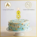SHATCHI Birthday Number 8 Candle Gold Cake Topper Party Decor 4.5 x 3 x 1 cm view 8
