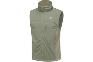 Little Donkey Andy Men's Lightweight Softshell Vest, Windproof Sleeveless Jacket for Running, Hiking, Cycling, Golf
