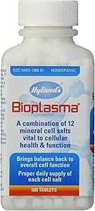 Bioplasma Cell Salts Tablets by Hyland's, Natural Homeopathic Combination of Cell Salts Vital to Cellular Function, Balance Electrolytes, 500 Count