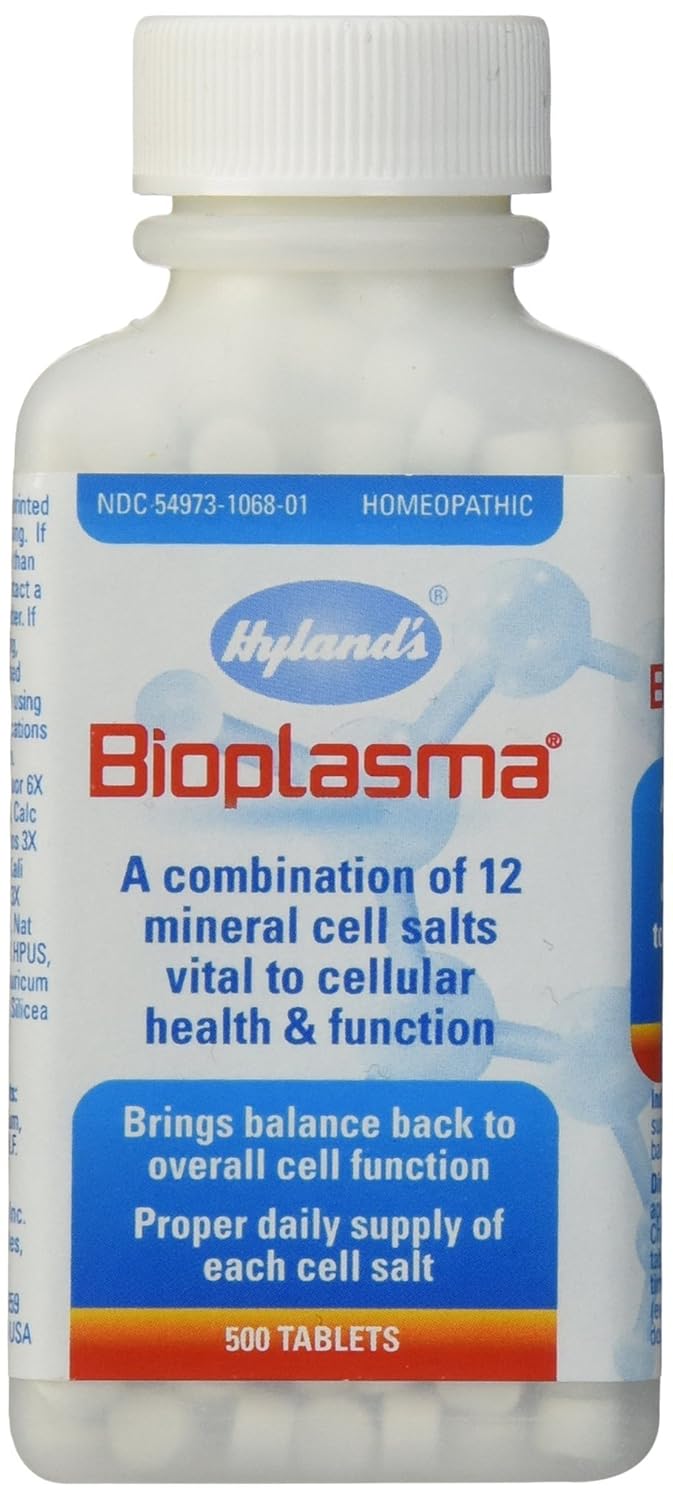 Bioplasma Cell Salts Tablets by Hyland's, Natural Homeopathic Combination of Cell Salts Vital to Cellular Function, Balance Electrolytes, 500 Count: Beauty