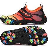 UBFEN Kids Water Shoes for Boys Girls Quick-Dry Swim Aqua Socks | Lightweight, Barefoot-style, Perfect for Water parks, Beach, Pool, Kayak, Creek Hiking, Camping, Toddler, Little Kid, Big Kid