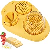 3 In 1 Egg Slicer For Hard Boiled Eggs, Strawberry Slicer Grape Cutter | Stainless Steel 3 Slice Modes Egg Cutter, Dishwasher Safe Kitchen Slicer