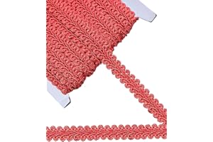 MSCFTFB 14 Yards Gimp Braid Trim,1/2 inch Gift Wrap Ribbon, Woven Fabric Lace Trim for Upholstery Costume Curtain,Lamp,Jewelry,Decorative Embellishment for Sewing Craft (Red)