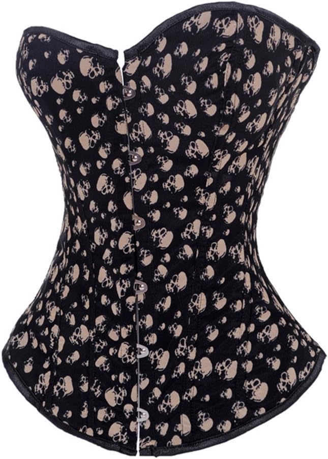 Corset Buy Skull Overbust Black Cotton & Polyester Overbust Corset
