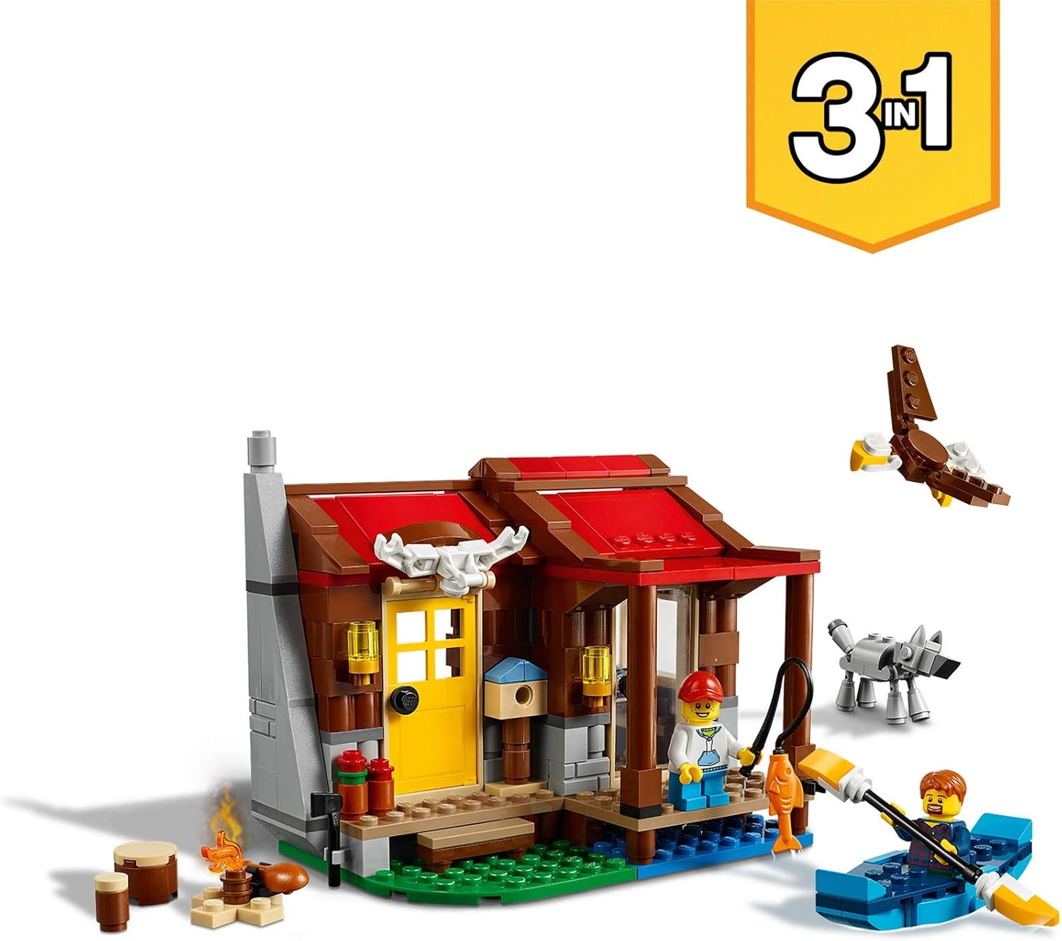 Log Cabin Lego Outback Cabin Amazon LEGO Creator Townhouse Pet