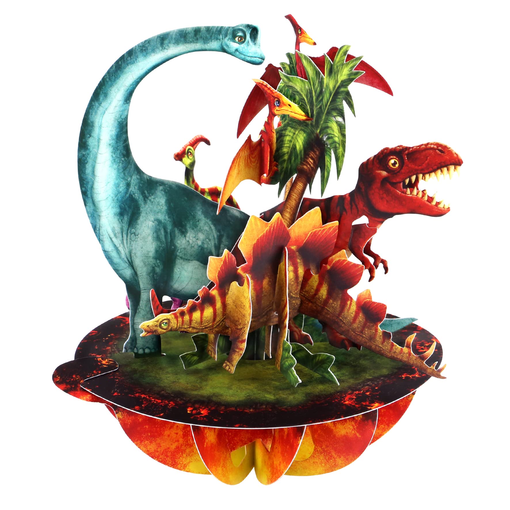 SANTORO Pirouette, 3D Pop Up Greeting Card - Jurassic Dinosaurs - For Boys, Girls, Nephew, Niece, Kids, Family | Dinosaur Birthday Card For Son, Daughter