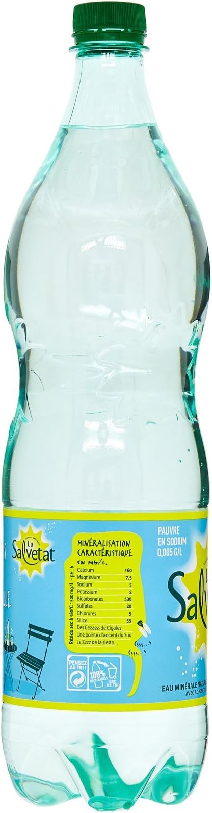 La Salvetat Eau Minérale Gazeuse Bouteille 6 X 125 L
