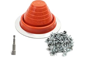 #3 High Temp Silicone Metal Roof Pipe Flashing Boot - Roof Vent Boot for Pipe OD 4" to 5" - Roof Vent Cover for Stove Pipe, C