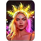JEAIRTS Light Up Fire Headband Led Flame Crown Headpiece Glowing Halloween Costume Hair Accessories for Women