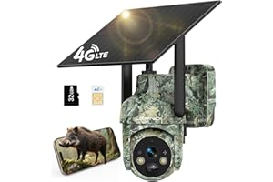 Lemnoi 4G LTE Cellular Security Camera Outdoor, Wireless Wildlife Surveillance Camera Solar Powered, Built-in SIM Card, No Wi