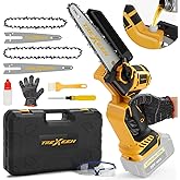 TREXEEN Mini Chainsaw for Dw Battery 20V MAX,8-Inch and 6-Inch 2-IN-1 Cordless Mini Chainsaw,Brushless Chain saw 20v for Wood Cutting, Tree Trimming (Battery Not Included)