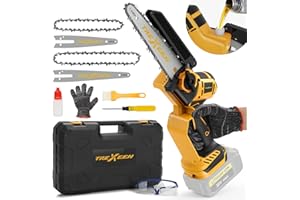 TREXEEN Mini Chainsaw for Dw Battery 20V MAX,8-Inch and 6-Inch 2-IN-1 Cordless Mini Chainsaw,Brushless Chain saw 20v for Wood Cutting, Tree Trimming (Battery Not Included)